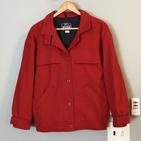 Woolrich Jacket Pure Wool Coat Vintage USA Made Button Up Women's Small - Picture 1 of 6